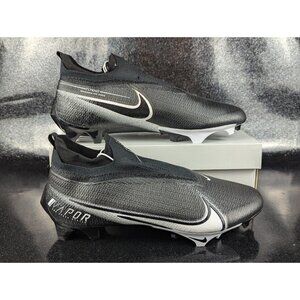 Nike Vapor Edge Elite 360 Flyknit Black White Football Cleats Men's Size 14W NEW